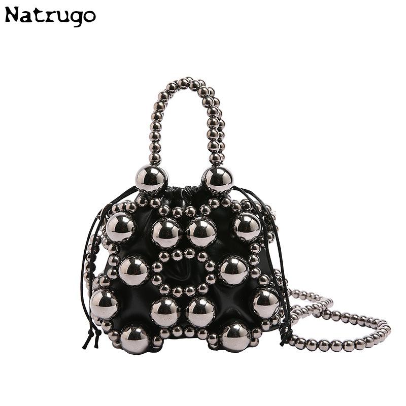 Luxury Design Beading Small Purse Hollow Women Crossbody Bag Handmade Woven Beaded Exquisite Elegant Female Party Evening Bag