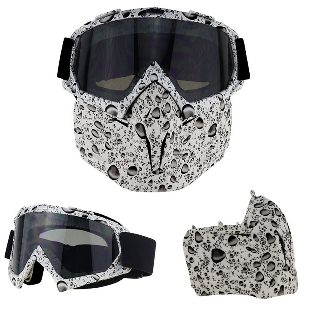 Skiing Sunglasses with Removable Face Mask Windproof Snow Sports Goggles Protective Cycling Safety Eyewear Adjustable for Winter