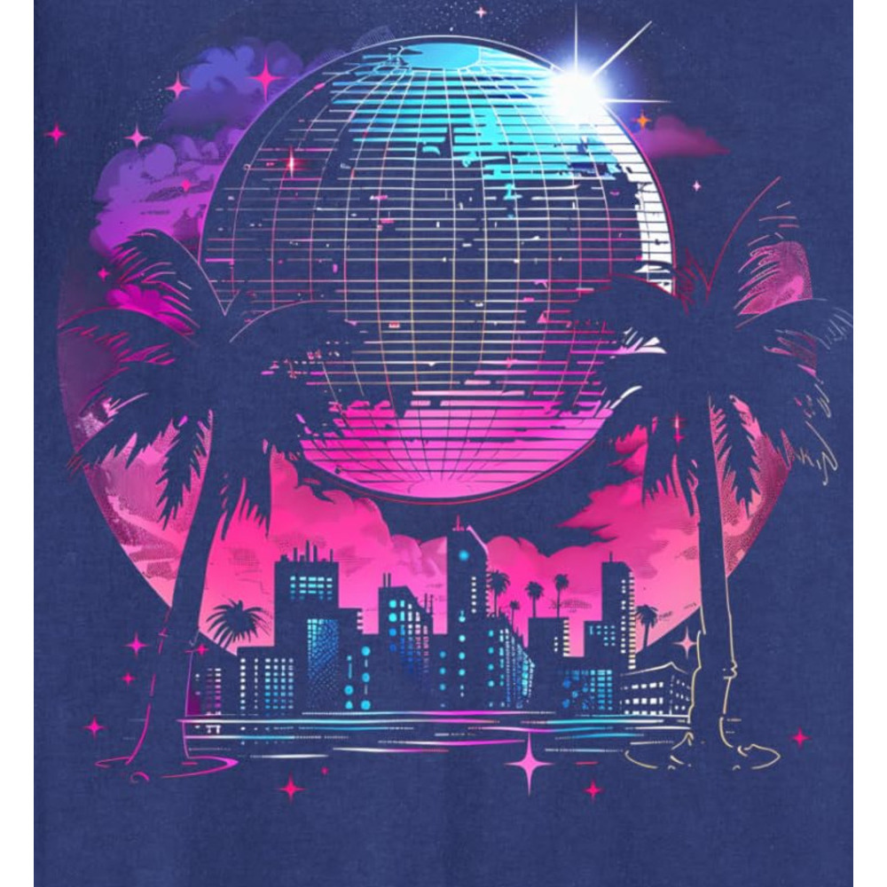 Long Sleeve Shirts for Men sweatshirt Miami Beach Retro 80s City Skyline Palm Trees Ball Sweatshirt T shirt Tee Streetwear Casual tops clothes