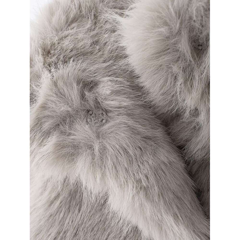 shanshi fur coat women Women's winter warm standing collar faux fur coat