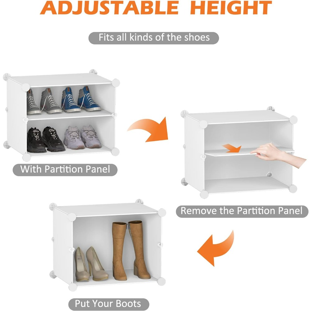 Shoe Cabinet,48 Pairs Shoes Rack 3 By 8 Tier Shoes Organizer Space Saving Storage for Closet Hallway Living Room Bedroom White