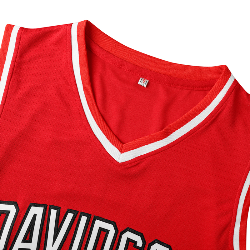 Davidson Number 30 Vintage Basketball Jersey Loose Fit 100% Polyester Sports with Embroidered Letters and Numbers Training Wear In Stock Red White