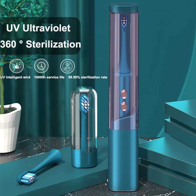 Toothbrush Sanitizer Ultrasonic Sonic Electric Toothbrush with UV Sanitization Inductive Charging for Adults Electronic Tooth Brushes 2pc Brush Heads 