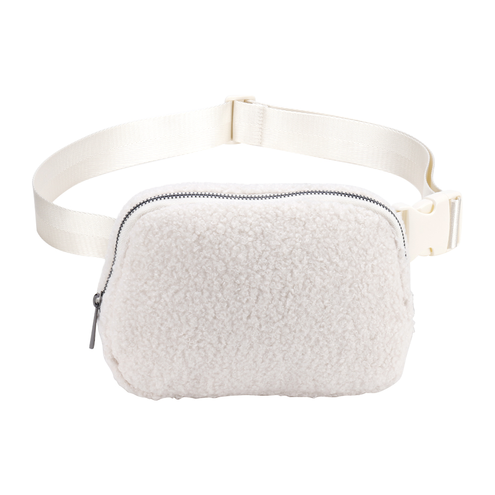 Multi-Pockets Zipper Fanny Pack Solid Color Casual Chest Bags Outdoor Sports Small Crossbody Unisex Plush Portable Waist Bag