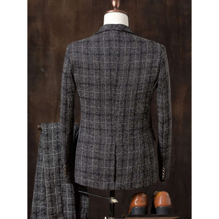 Pieces Three Men Suits Business Casual Tuxedos Cotton Slim Fit Groom Party Coat Tailored Work Wear Wedding Suit