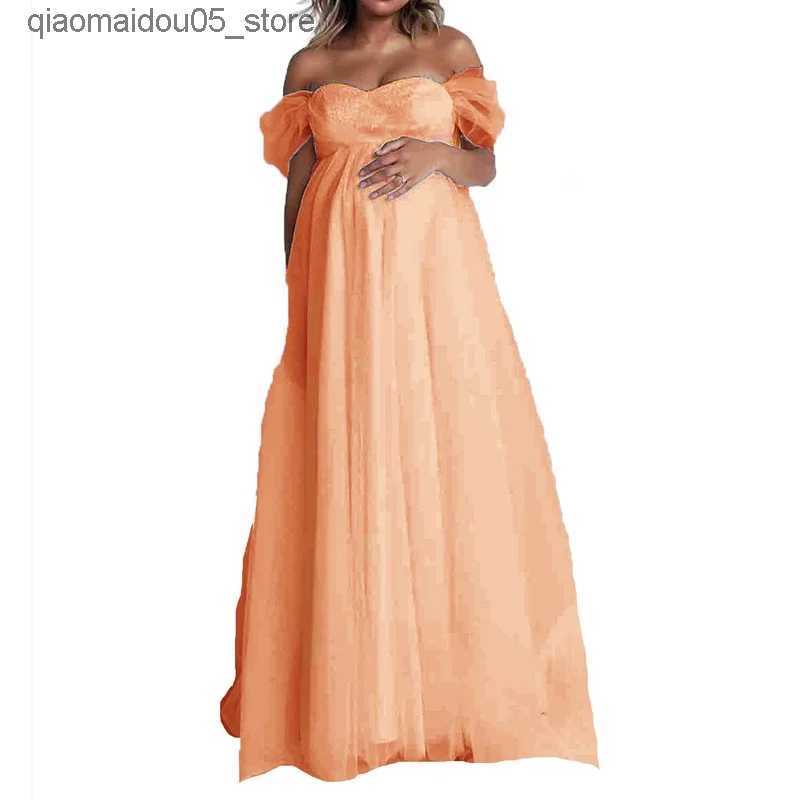 Maternity Dresses Summer Short sleeved Pregnant Womens Clothing Photo Shooting Womens Fashion Pregnant Womens Clothing White Wedding Dress Long Dress 