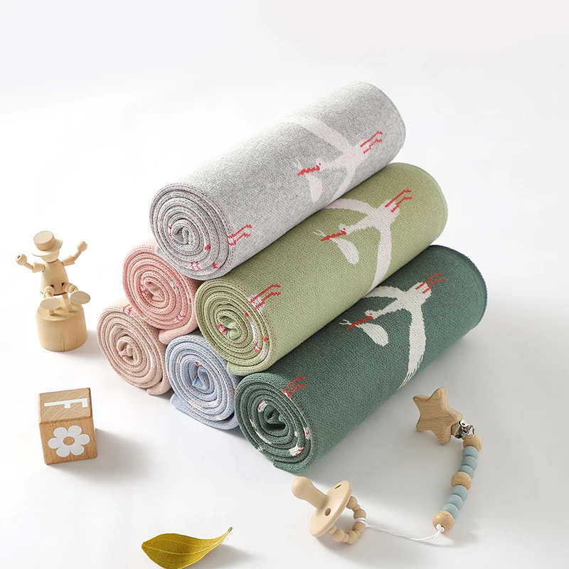 Cotton Baby Blankets Knit born Girl Boy Bedding Quilt 90*70CM Plaid Infant Stroller Swaddling Cute Wild Goose Soft Breathable 241112