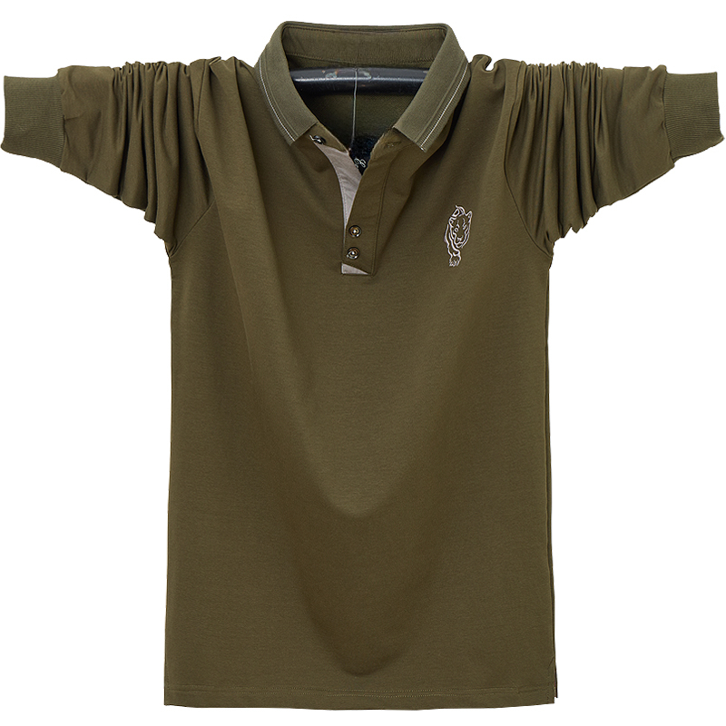 Fashion Autumn Men Polo Shirt Cotton Men New Embroidery Polo Shirts Long Sleeve Tees XL-6XL Brand Streetwear Clothing Tops