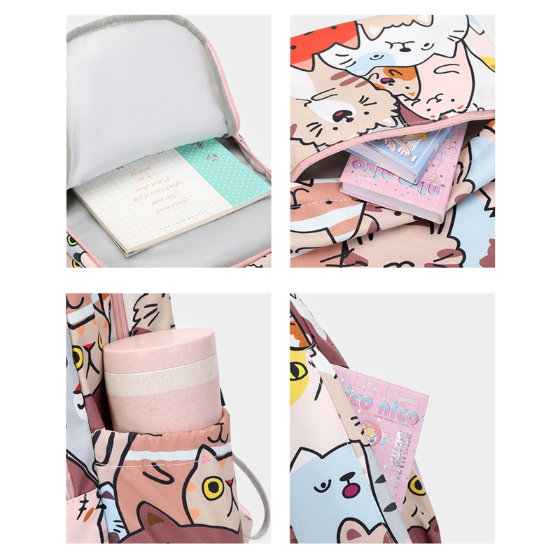Backpack For Cat ddmysmile School Print Shoulder Bag Bookbag For Student Girls Boys Smile