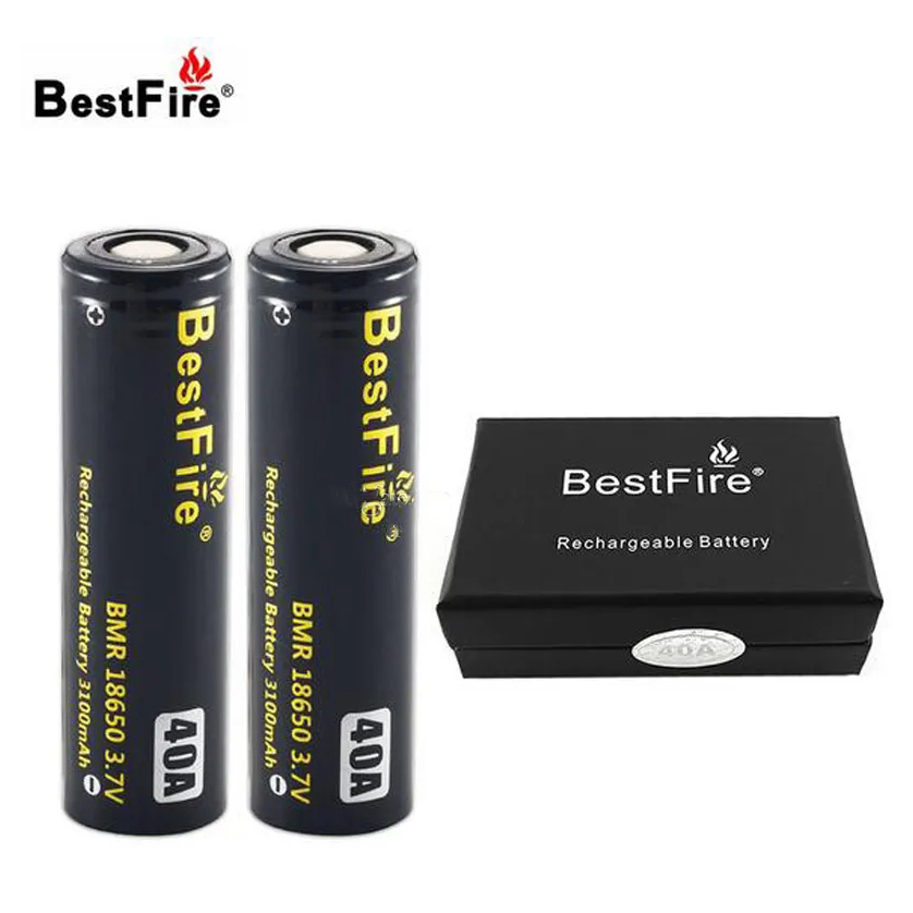 Original BestFire BMR IMR 18650 Battery 2600mAh 60A 2700mAH 50A 3100mAh 3500mAh 40A Capacity Drain Rechargeable Lithium Batteries Black Box Packaging 