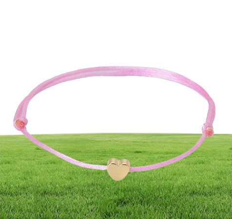 20pcslot Gold Lovely Heart Bracelets Rope Lucky Red Bracelet For Women Red String Adjustable Handmade Bracelet DIY