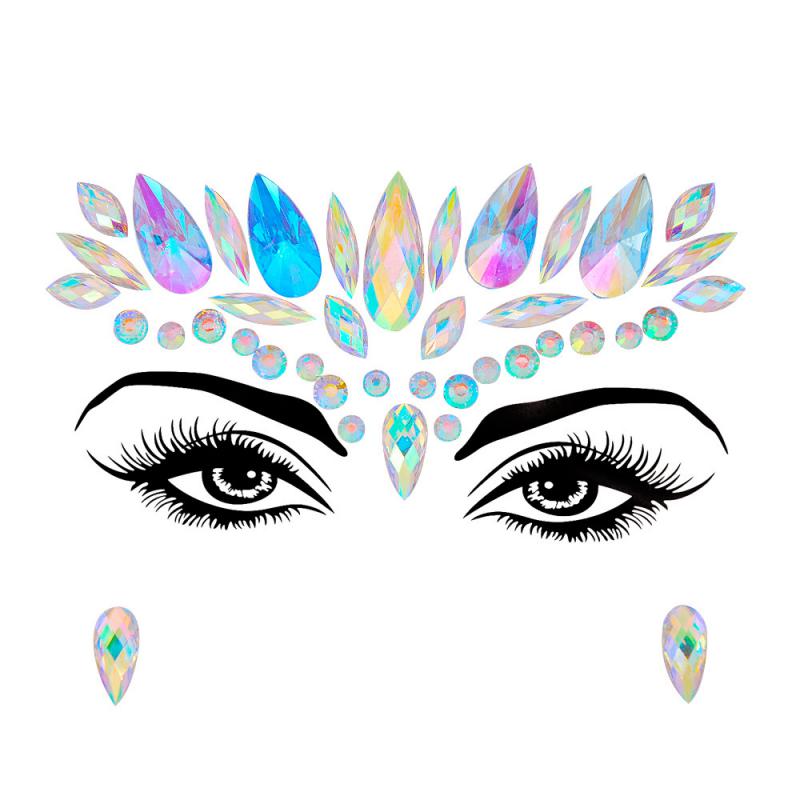 Sexy Face Tattoo Stickers Glitter Fake Tattoos Rhinestones for Woman Temporary Tattoos Party Kids Holiday Face Jewels Tattoo smile
