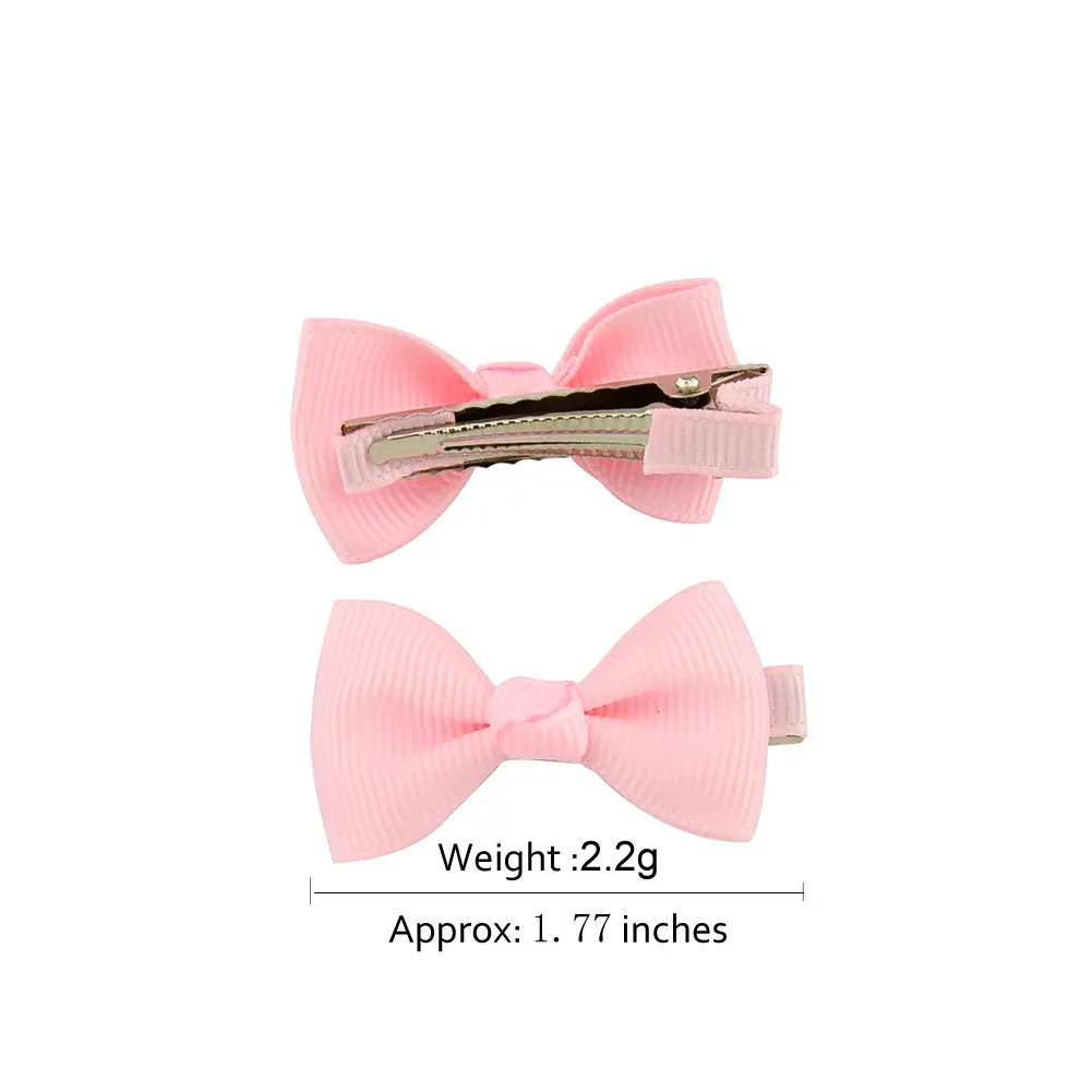Bow Hairpins Small Baby Mini Grosgrain Ribbon Bows Hairgrips Girls Bowknot Hair Clips Kids Hair Accessories 20 Colors KFJ524 ZZ