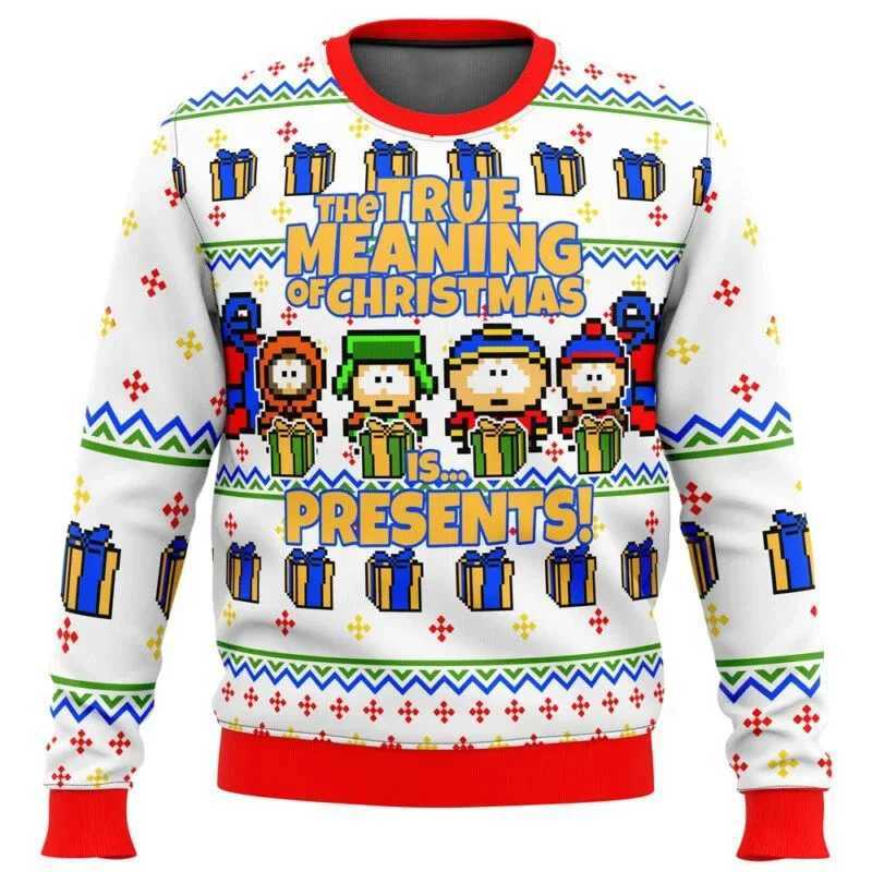 2024-25 New South Park Anime Cartoon Fashion Mens Hoodie Womens Sportswear Printed Ugly Christmas Hoodie LX241113