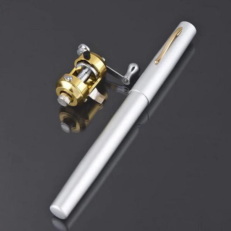 Mini Portable Pen Type Fishing Rod Aluminum Alloy Telescopic Fishing Pole Pocket Size Rod Outdoor Fishing Tackle Dropshipping