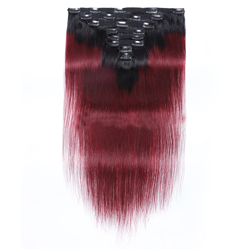 Malaysian Human Hair Clip In Hair Extensions Silky Straight 10-26inch Natural Color 2# 4# P4/27 Piano Color Peruvian Virgin Hair
