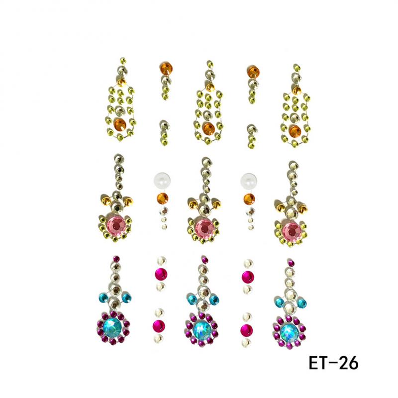 Face Jewelry Crystal Disposable Tattoo Stickers Women Eyes Face Body Rhinestones Waterproof Makeup Art Stage