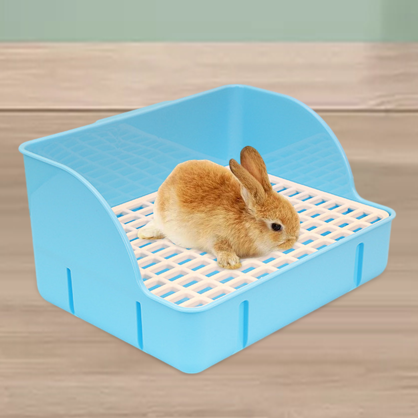 Rabbit Litter Box for Cage Corner Litter Pan Durable Anti Splashing Pet Toilet Corner Toilet Box for Rats Cage Accessories