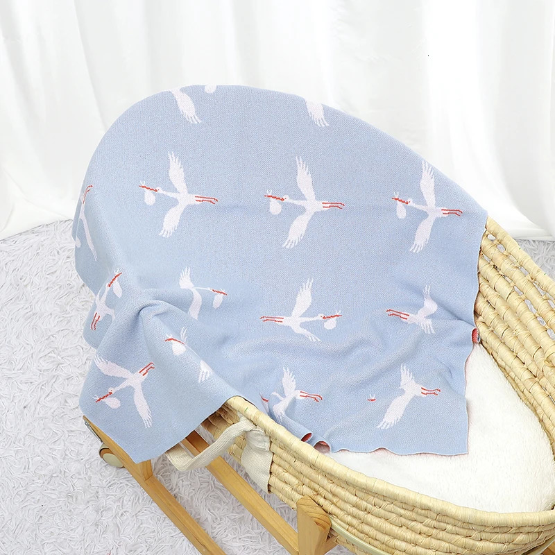 Cotton Baby Blankets Knit born Girl Boy Bedding Quilt 90*70CM Plaid Infant Stroller Swaddling Cute Wild Goose Soft Breathable 241112