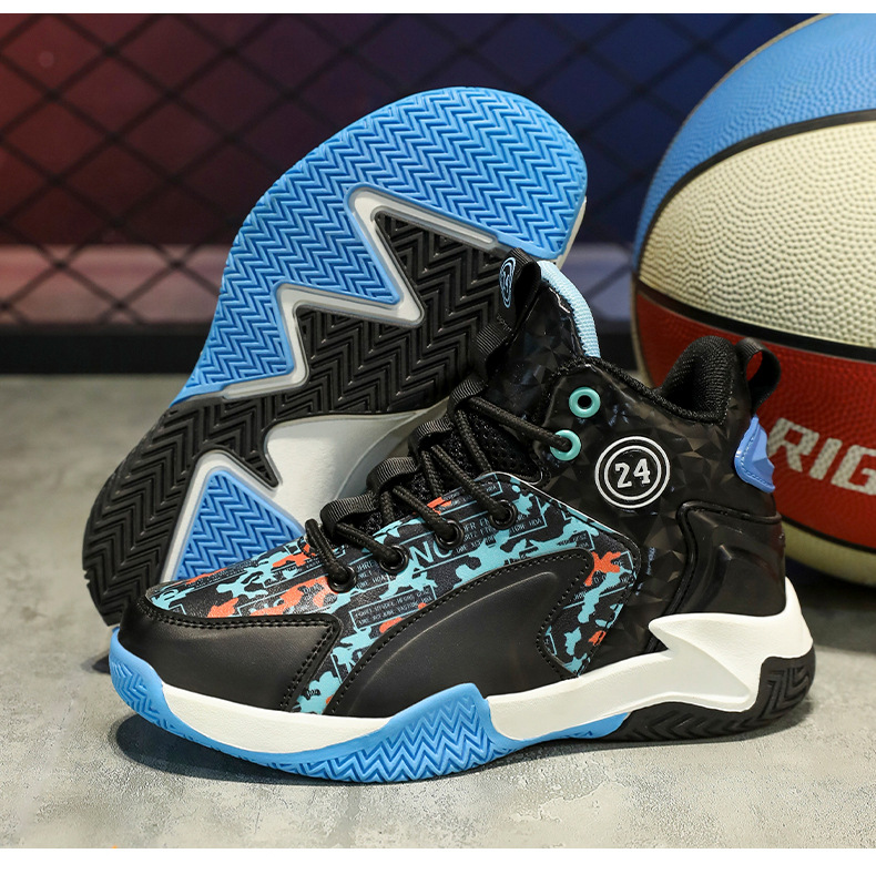 Trendy sneakers kids shoes leather fashion basketball shoes new kids basketball shoes Free shipping