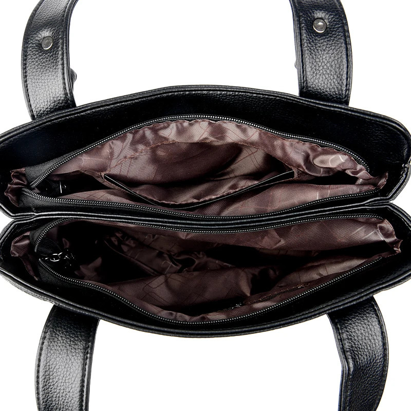 Genuine Soft Leather Handbags for Women Vintage Shoulder Tote Bag y ner Ladies Large Capacity Purse Bags Sac A Main 241111