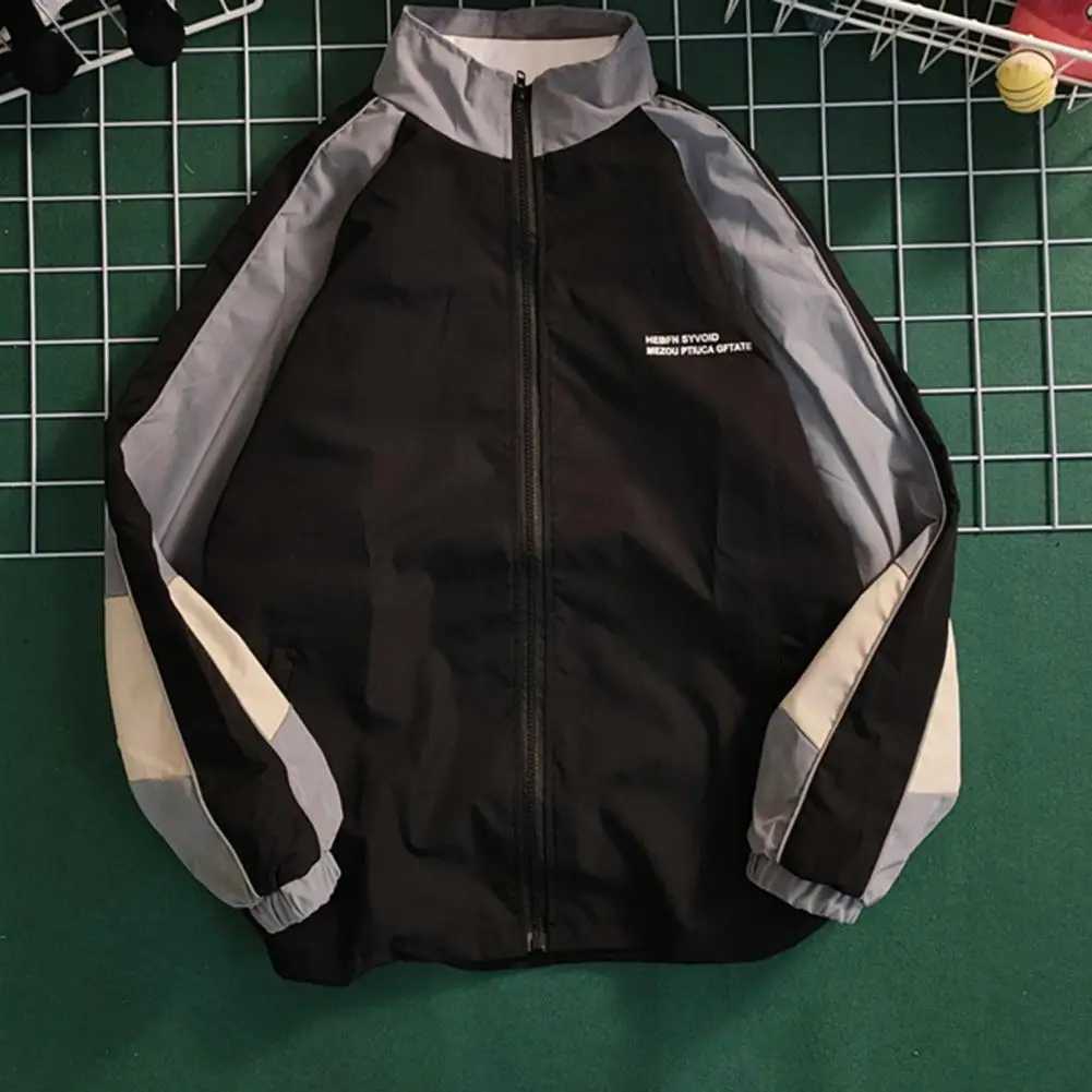 High Quality Hip hop school team jacket mens High Street Pahwork colorful block Windbreer Coats spring autumn thin fashion college jacket T241112