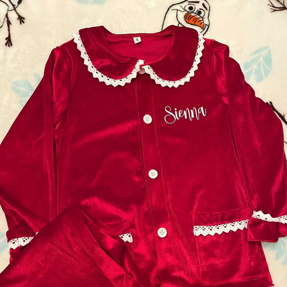 Red Christmas Baby Boy Girl Warm Family Pyjamas Sets Golden Velvet Kids Match Pajamas Children Dress Clothes Toddler Pjs LX241113