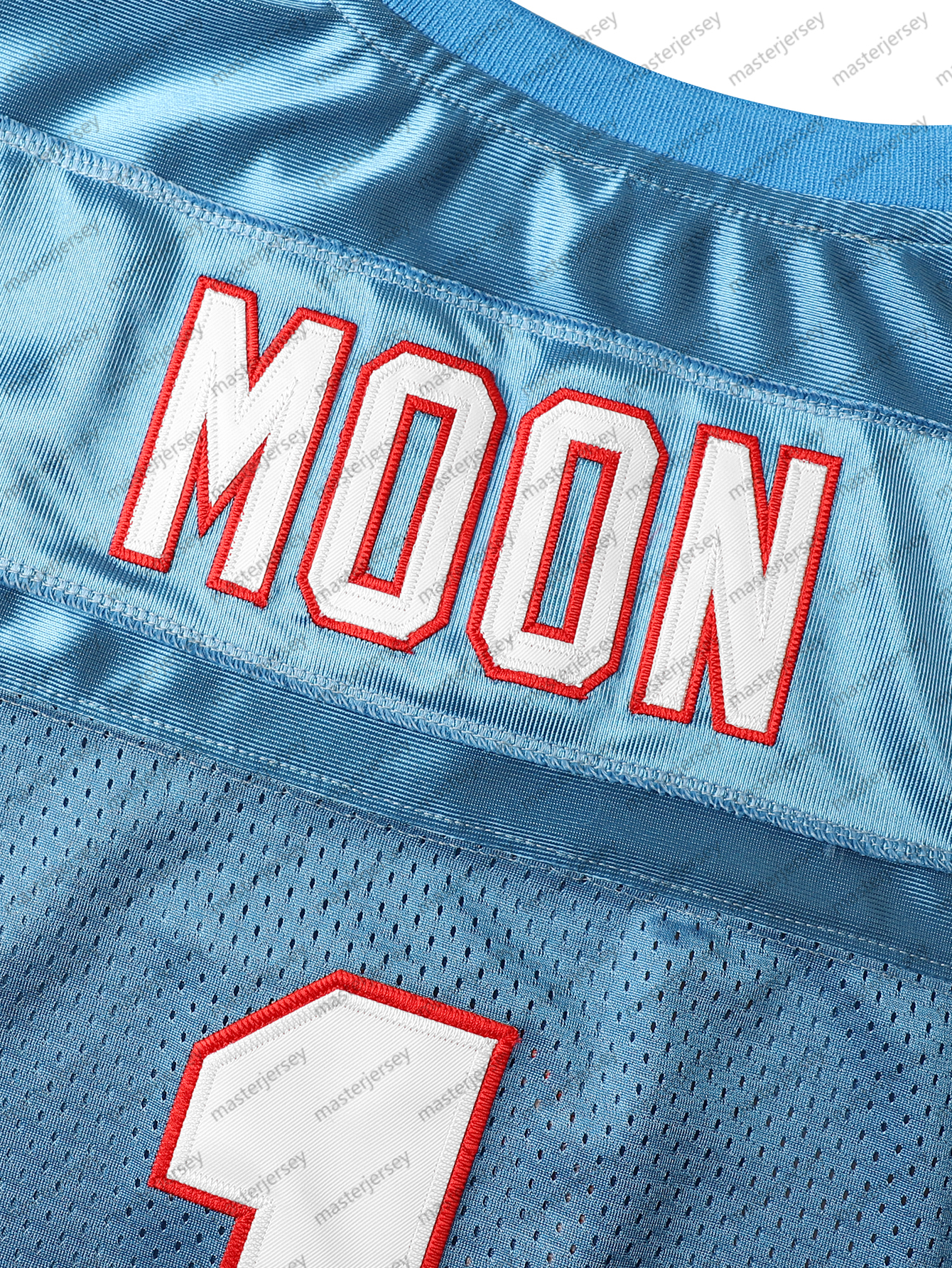 #1 MOON Men's Comfy V-Neck Football Jerseys Mesh Embroidery For Training And Competition Breathable Moisture-Wicking Short Sleeve Top for Active 