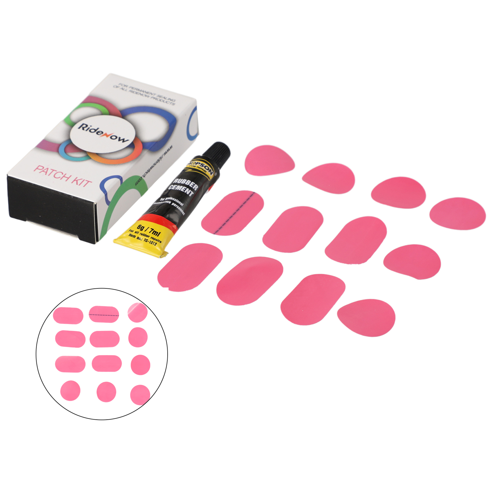 High Quality Bike Repair Pads Ridenow Patch Kit 1 Set Bike Inner Tube Rubber Cement TPU Ultra-light Universal Portable