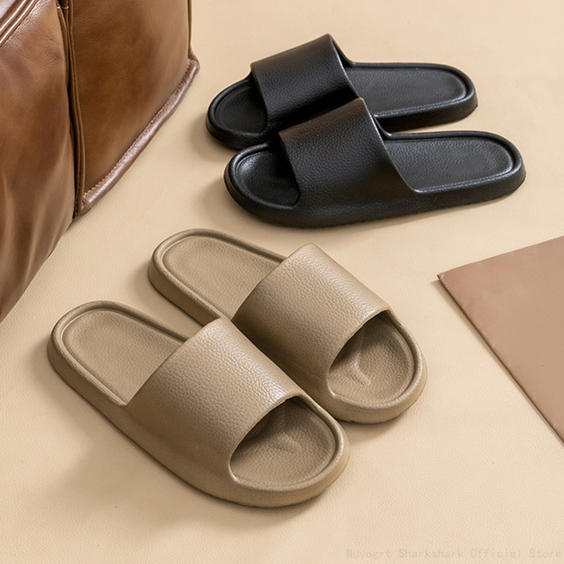 Slippers Women Beach Slides Leather Texture Solid Mens Indoor Bathroom Anti Slip Lightweight Eva Flip p Couple Sandals Summer f1d8 Coule
