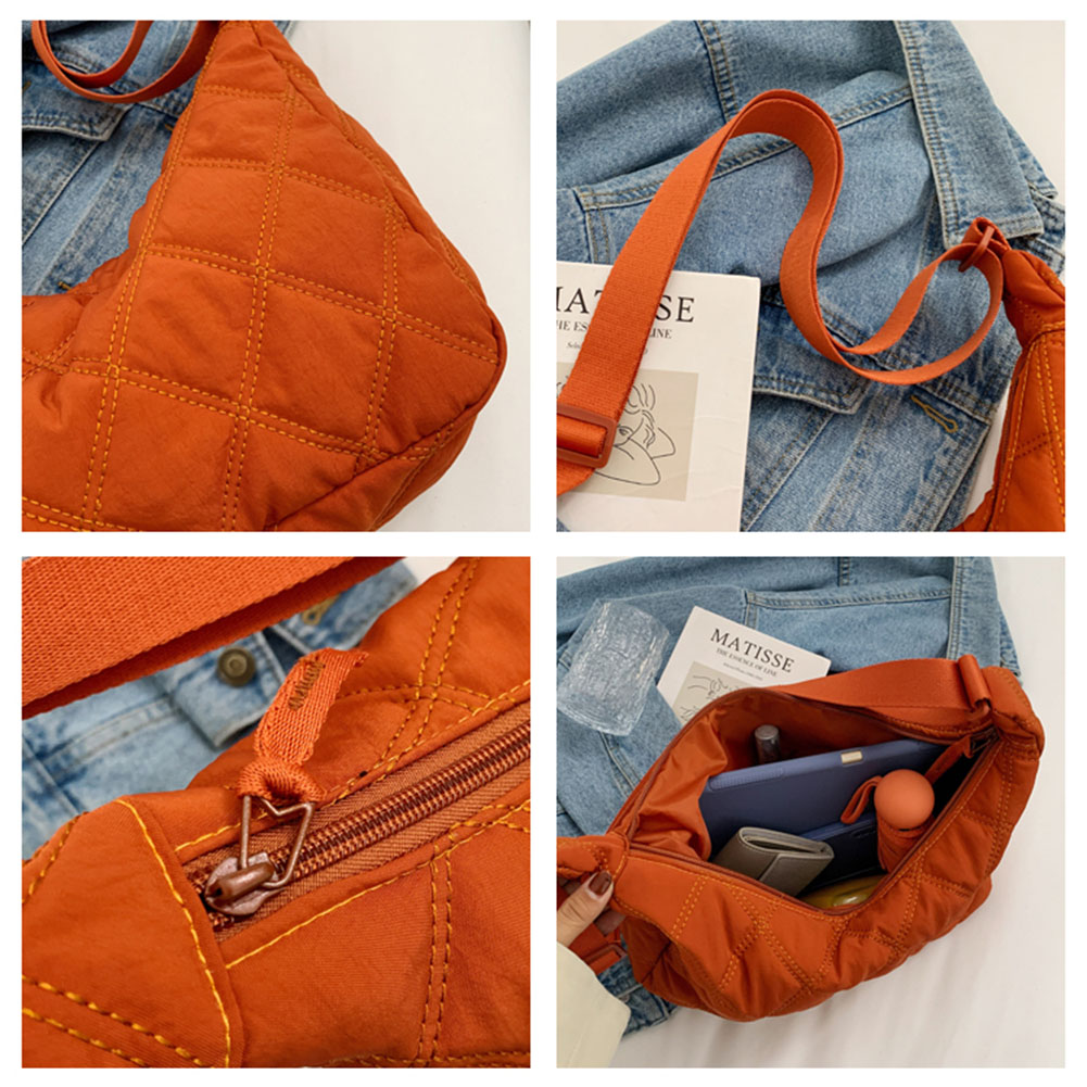 Women Bag Nylon Brand Quilted Padded Short Handle Totes Bag Luxury Crossbody Handbags Lady Soft Shoulder Satchels Side Bags 2023