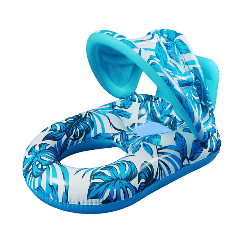 Foldable Inflatable Floating Row Summer PVC Swimming Pool Air Mattresses Water Float Bed Lounger Chair Hammock with Cup Holder