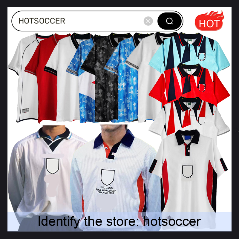 EnglandS Retro soccer jersey GERRARD SHEARER OWEN OWEN SCHOLES SHERINGHAM GASCOIGNE GASCOIGNE LAMPARD Football shirt hotsoccer