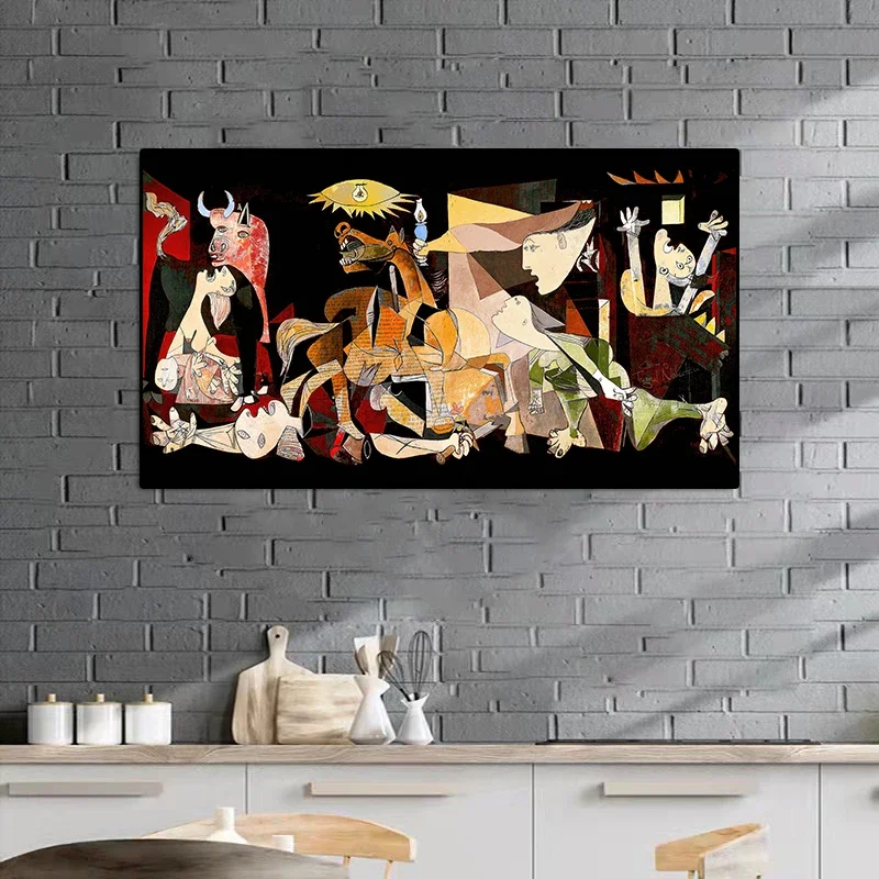 Picasso Famous Painting Guernica Canvas Posters and Prints Modern Abstract Wall Art Pictures for Living Room Home Decoration