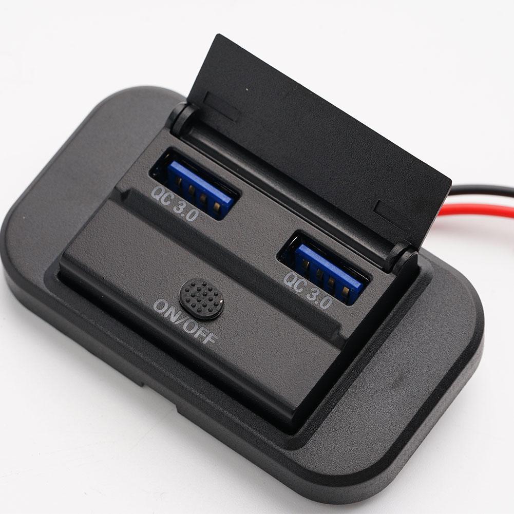 USB Bus Dual Car ddmysmile Charger Socket Adapter QC 3.0/3.1A USB Power Panel With Swith Quick Charge For Marine Motorcycles 12V/24V Smile