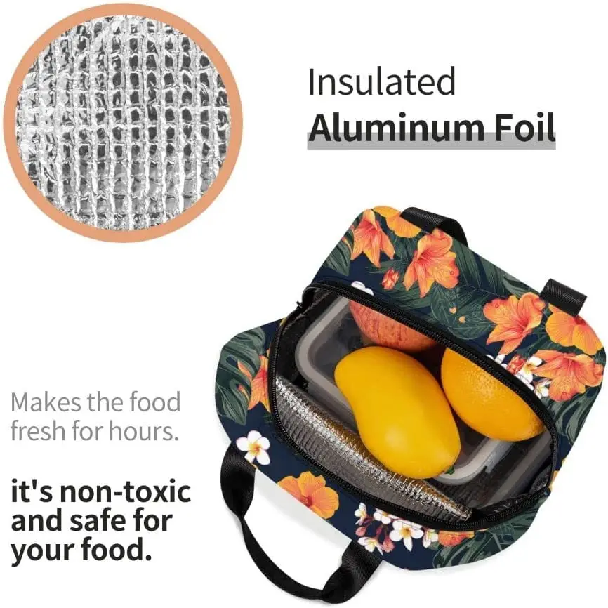 Leakproof Bag Lunch Insulated Cooler Lunch Box for Men Women Reusable Thermal Tote Bag for Office Work School Picnic Beach smile