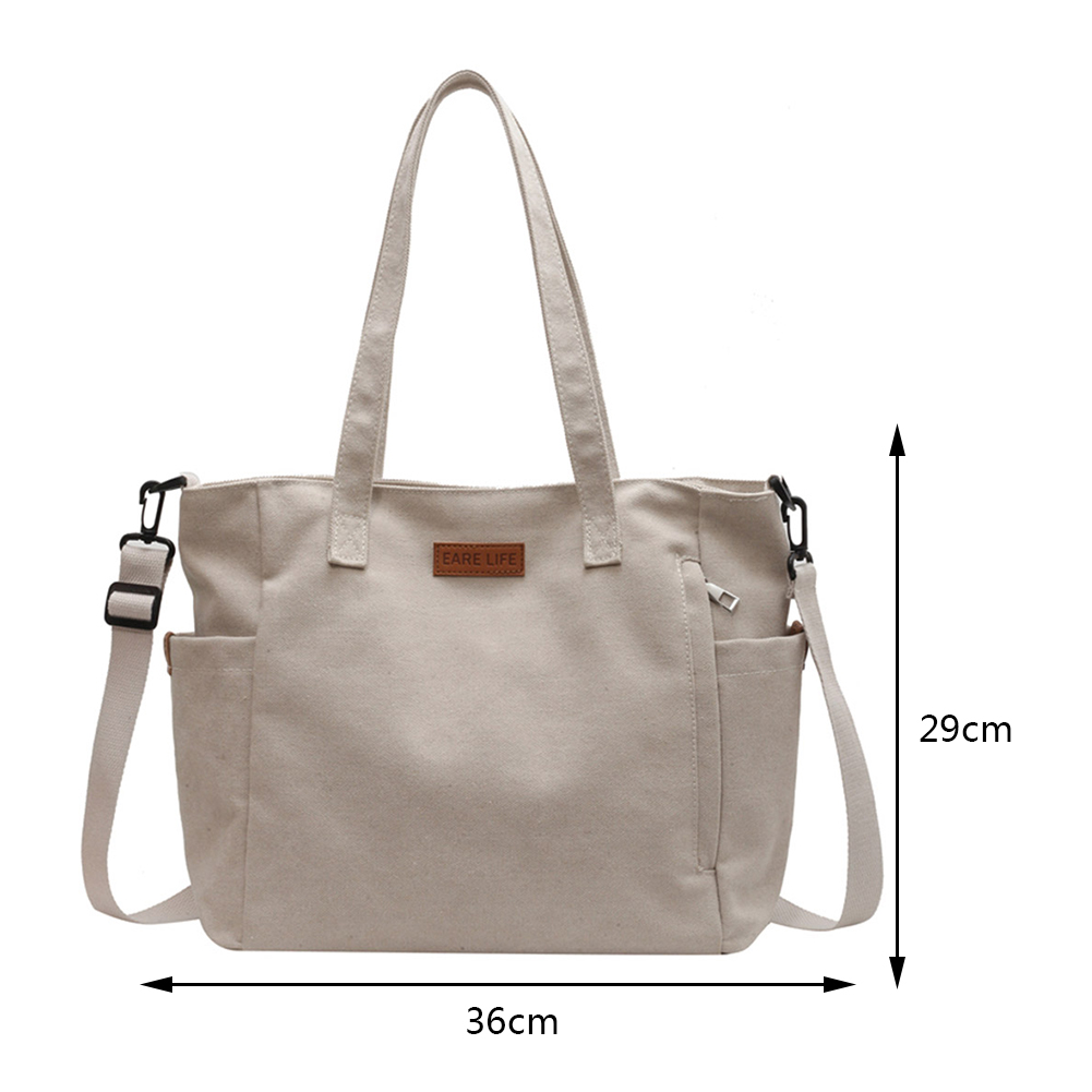 Portable Canvas Messenger Bags Large Capacity Female Crossbody Bags Vintage Casual Adjustable Strap Simple for Outdoor Sport