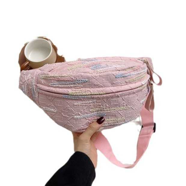 Leisure bag for women new crossbody bag, summer sports minimalist chest bag, minimalist forest series Korean version mobile waist bag