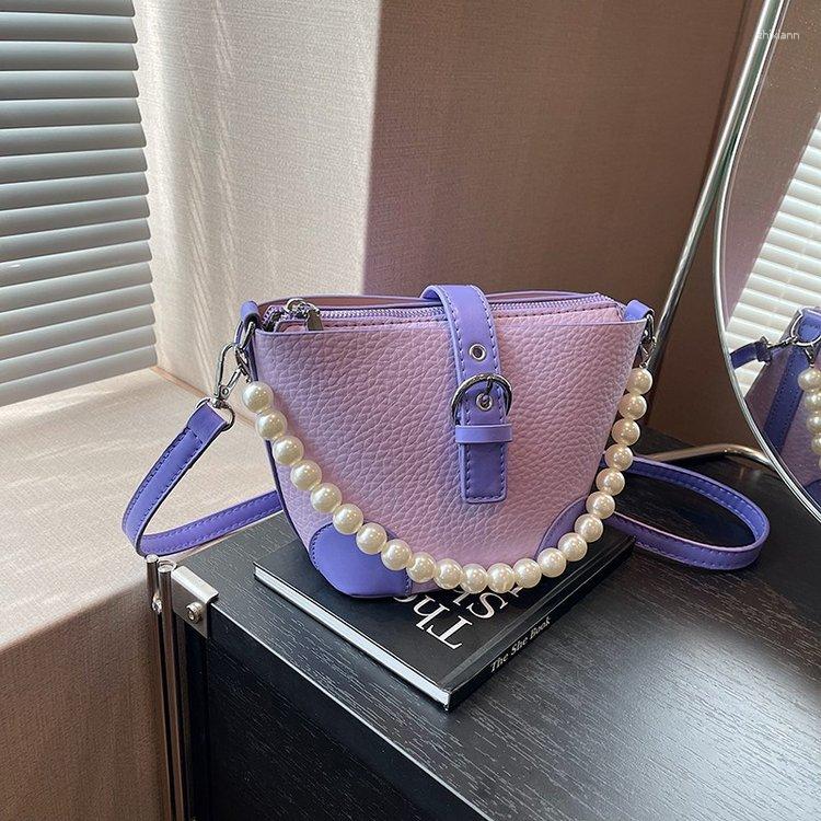 Drawstring High-end Bucket Bag Women's Summer Crossbody Fashion Trend Korean Style National Beaded Handbag Commuter zhanyishengli
