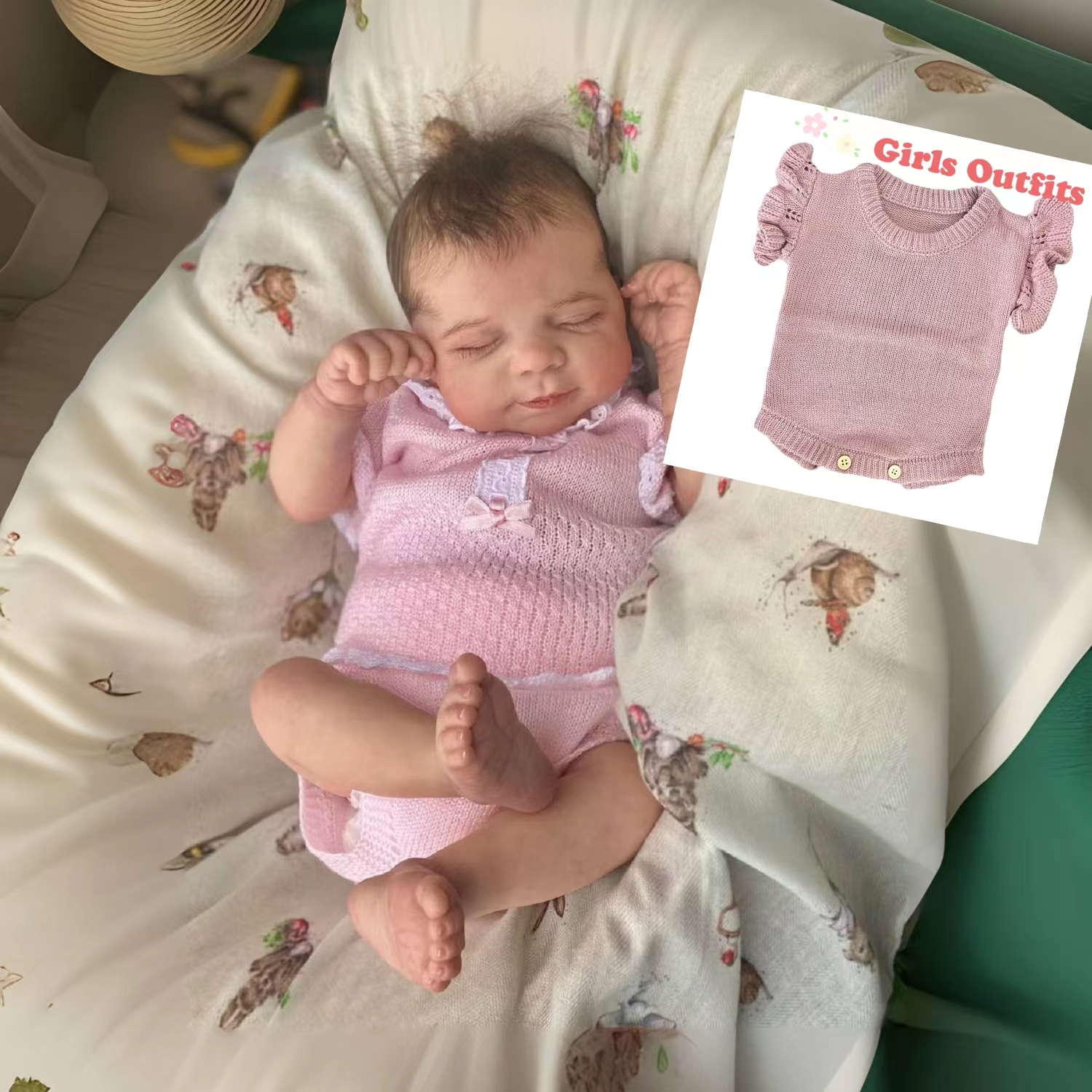 50cm Pascale Full Body Silicone Vinyl Bebe Reborn Girl With Painted Hair Handmade Soft Touch Feeling Lifelike Real Doll