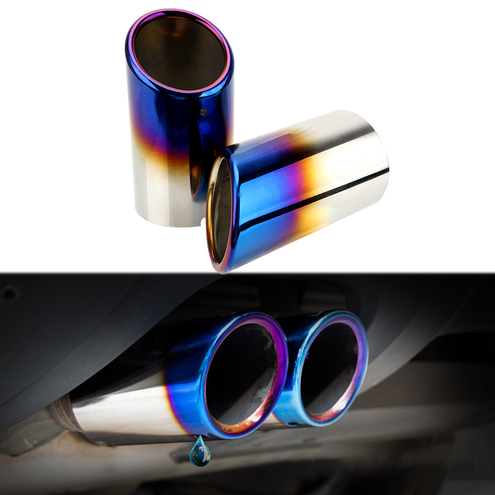 Car Exhaust Tip Muffler Pipe Cover 2pcs For Audi A4 B8 A3 A1 Q5 For VW Tiguan Volkswagen Passat B7 CC Auto Accessories