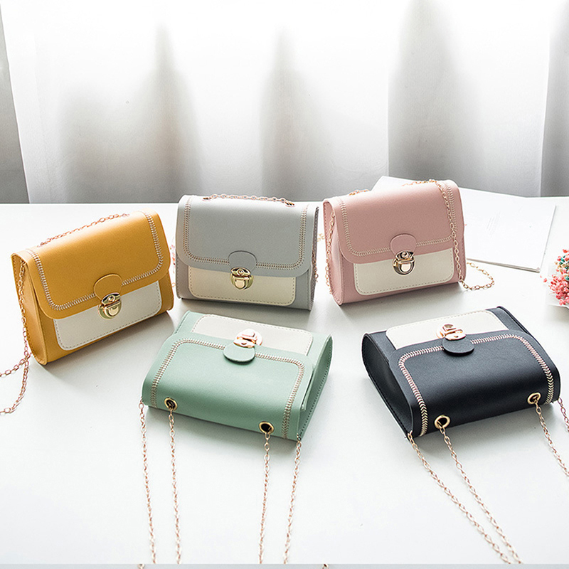 Summer Chain PU Leather Ladies Messenger ing Women Shoulder Crossbody Female Small New Square Bag Clutch Bags Handbags