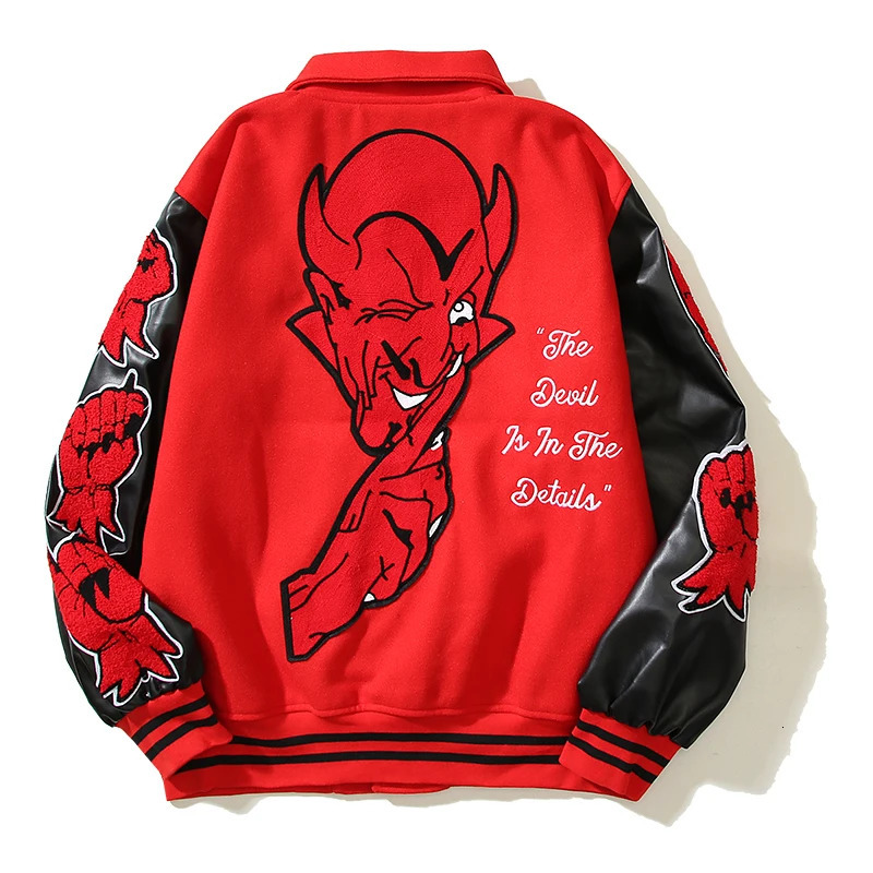 High Street Towel Letter Embroidery Character Printing Pu Leather Jacket Mens Autumn Upright Ropa Hombre Pocket Y2k Coat 241112 - view 5