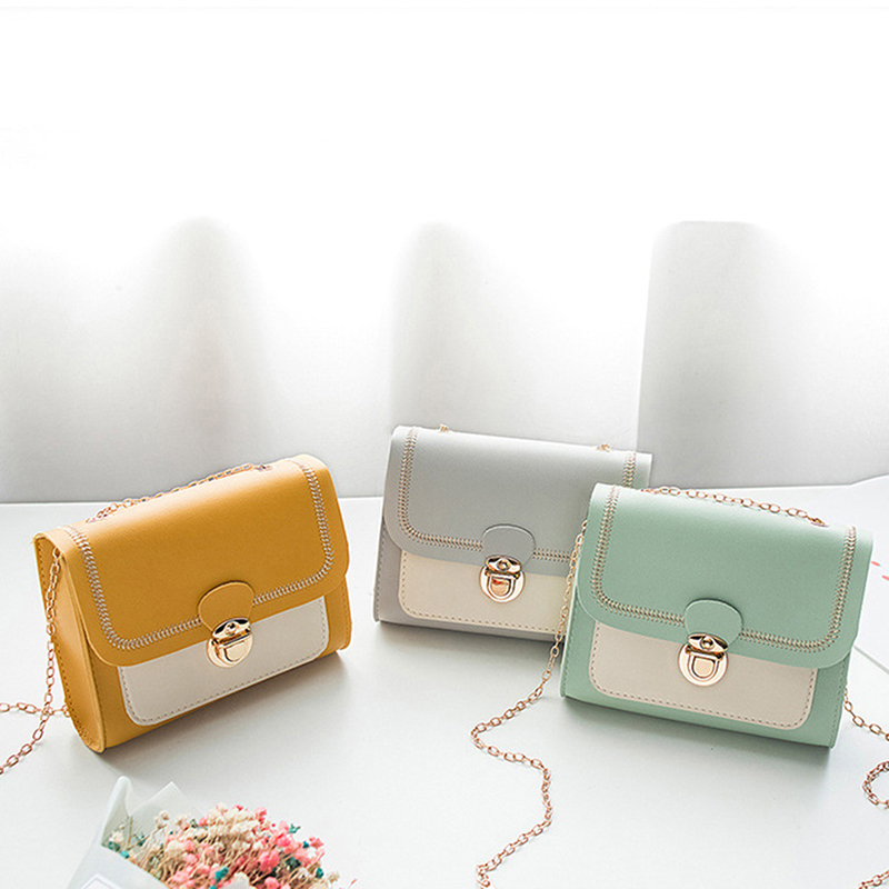 Summer Chain PU Leather Ladies Messenger ing Women Shoulder Crossbody Female Small New Square Bag Clutch Bags Handbags