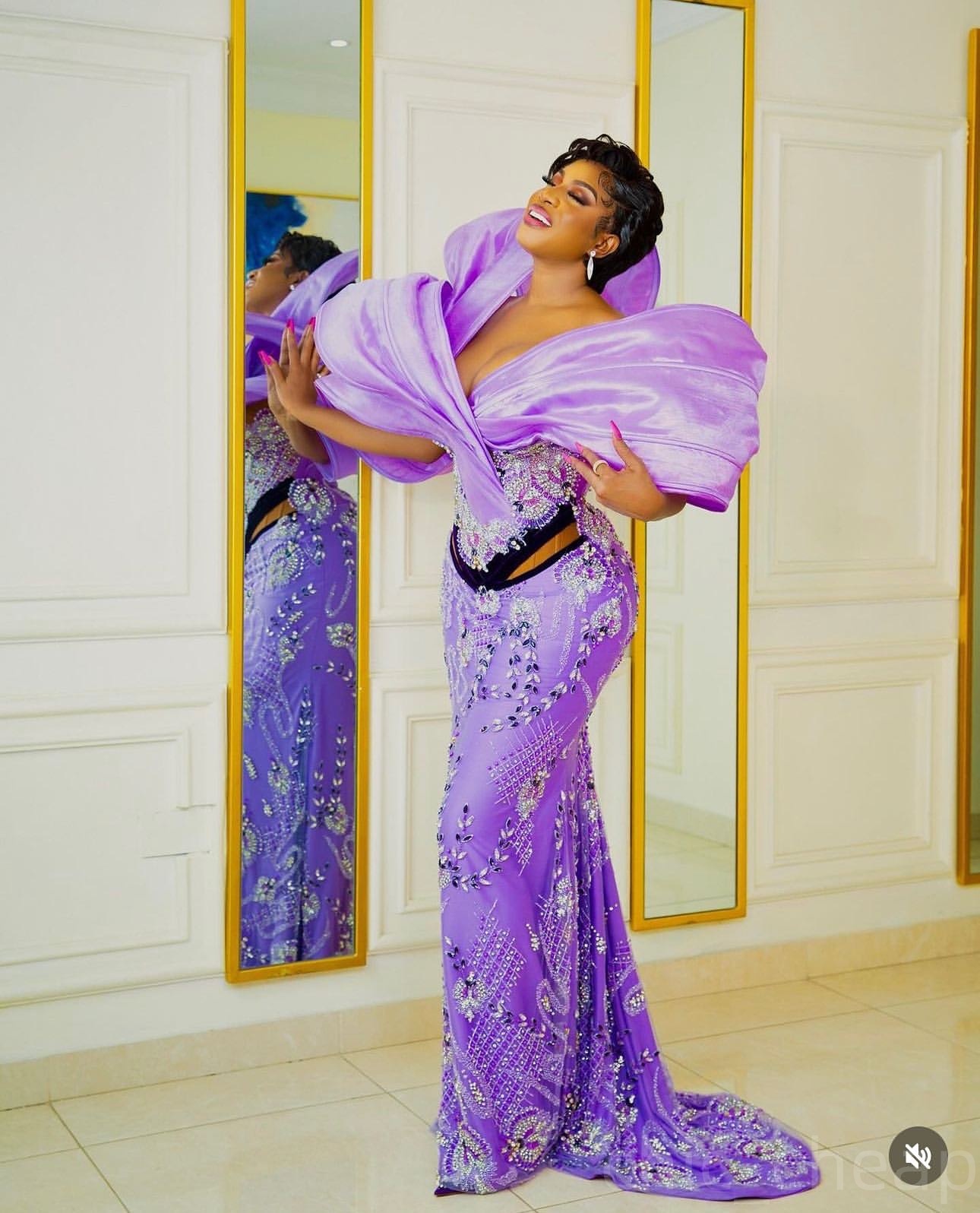 2024 Plus Size Lavender Mermaid Prom Dresses For Special Occasions Crystals Beaded Stylish Evening Formal Party Second Reception Birthday Engagement G