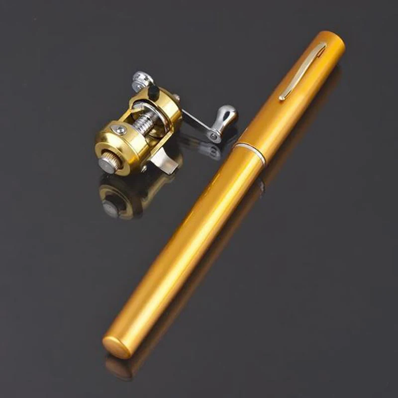 Mini Portable Pen Type Fishing Rod Aluminum Alloy Telescopic Fishing Pole Pocket Size Rod Outdoor Fishing Tackle Dropshipping