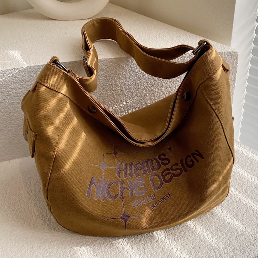 Shoulder Bag for Women Canvas Solid Color Messenger Bag Fashion Letter Printed Tote Bag Casual Large Capacity Crossbody Bag
