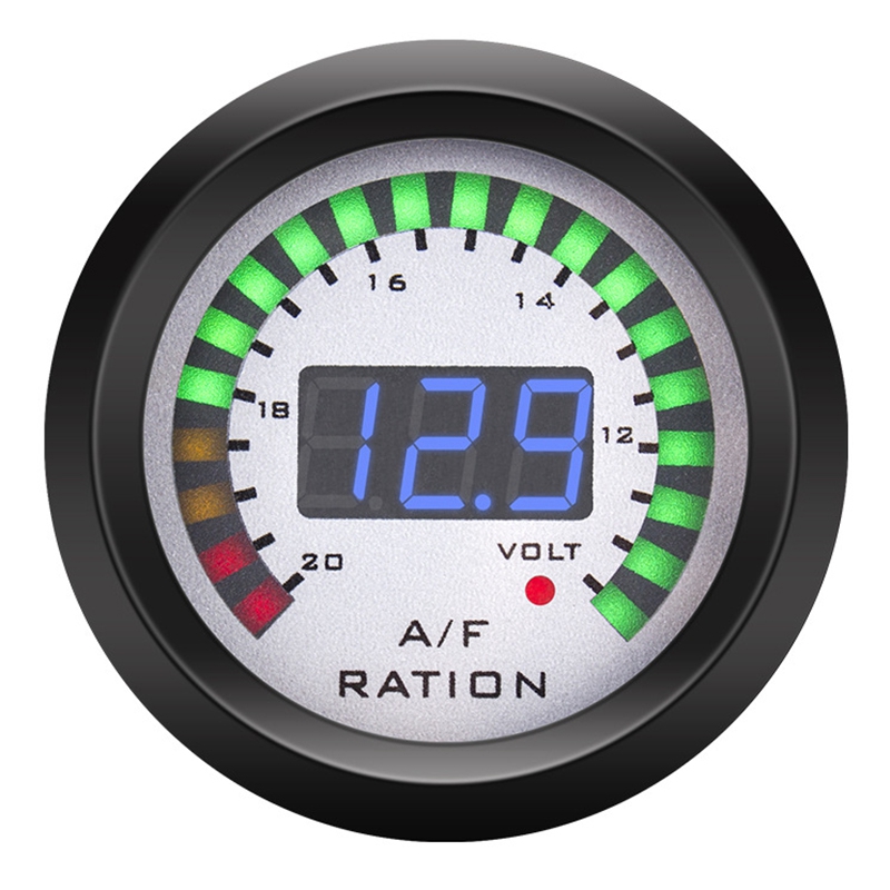 2 In 1 Air Fuel Ratio Gauge Voltmeter 12V 52Mm Digital Car AFR Volt Meter Indicator Voltage Gauge