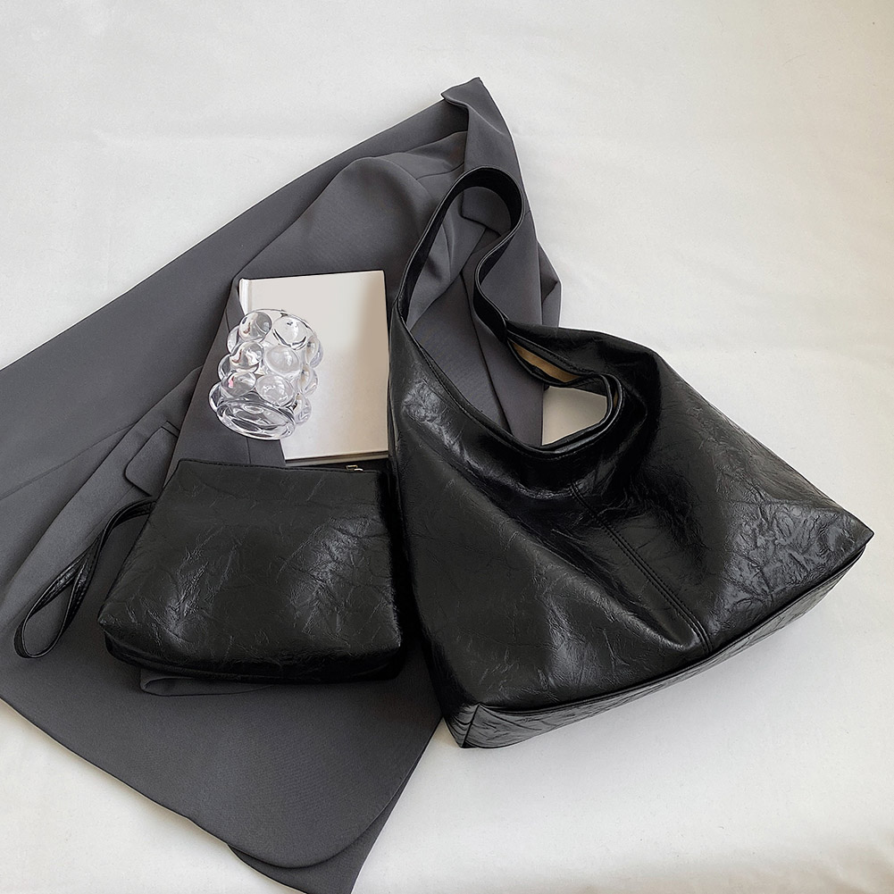 Women Leather Shoulder Bag Fashion Hobo Bag and Clutch Casual 2pcs Shoulder Bag and Handbag Set Satchel Hobo Bag Commuting Bag