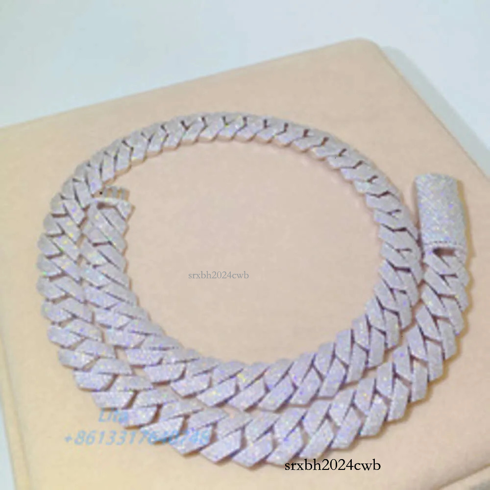 15mm 18mm 20mm Bussdown pass dia tester gra moissanite hip hop miami cuban k necklace for men